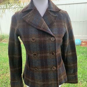 Boden Plaid Wool Coat
